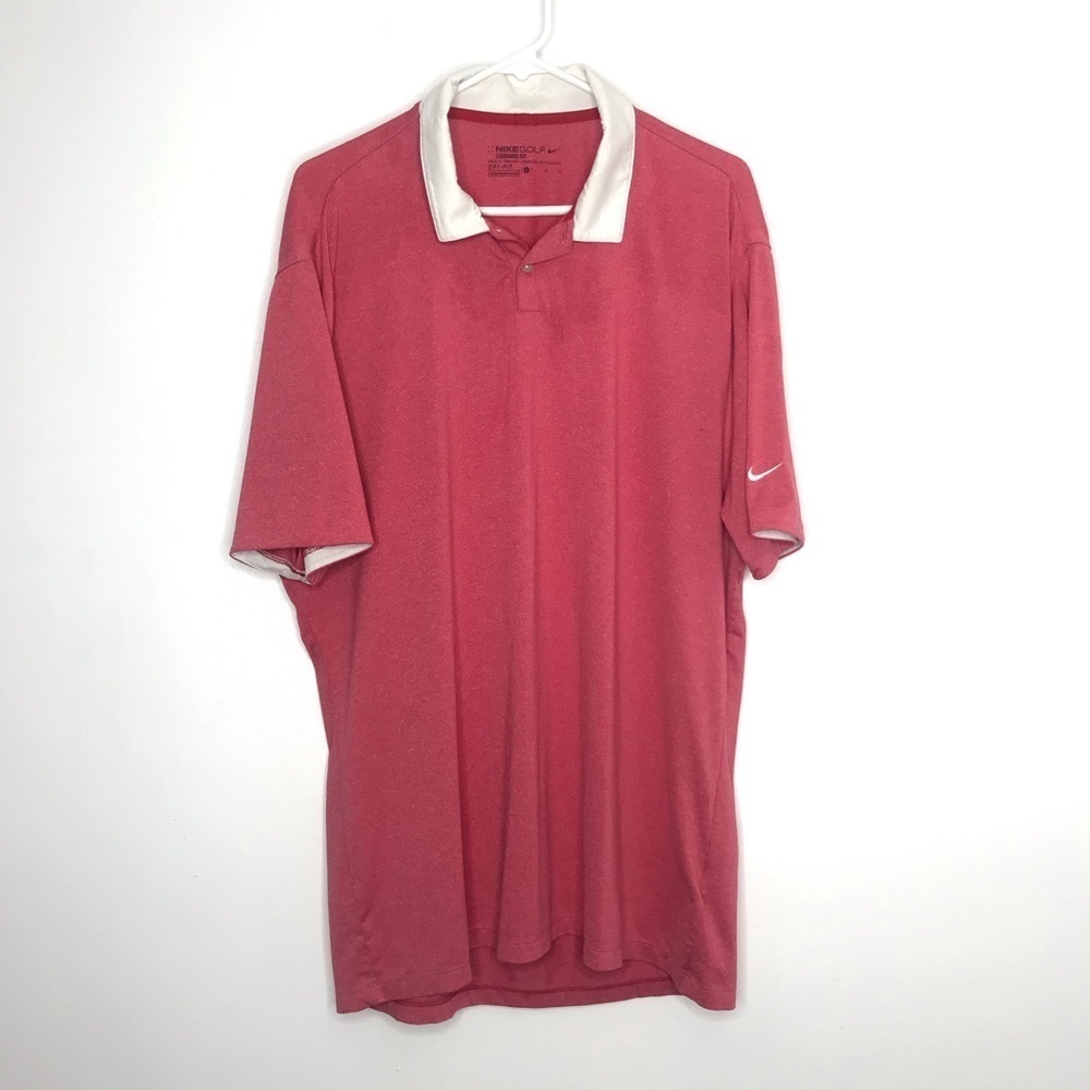 Nike Red and White Polo Shirt